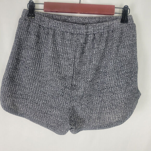 Shein Shorts Womens Large Charcoal High Rise Ribbed Knit Casual Stretch Waist - Picture 2 of 11